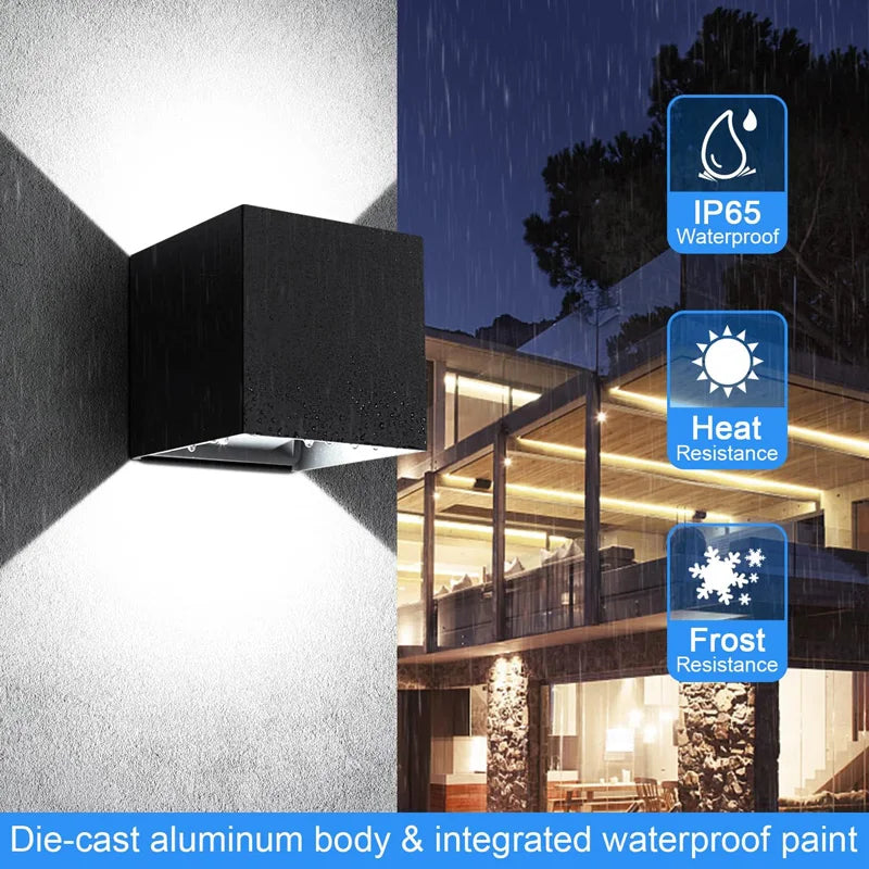 Aluminium LED Wall Sconce – IP65 Waterproof Exterior/Interior Fixture