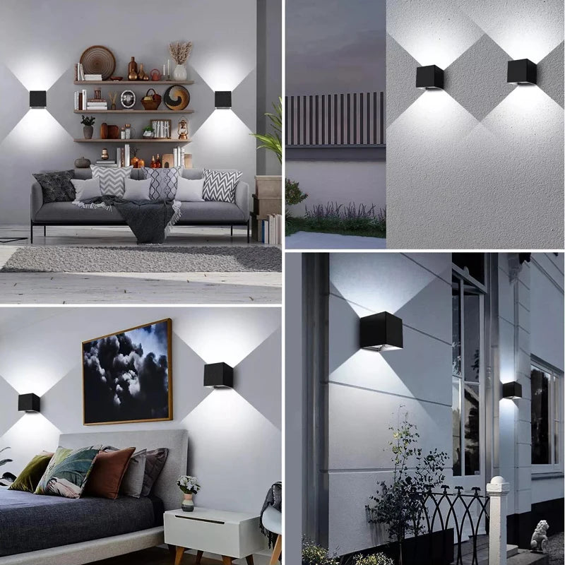 Aluminium LED Wall Sconce – IP65 Waterproof Exterior/Interior Fixture