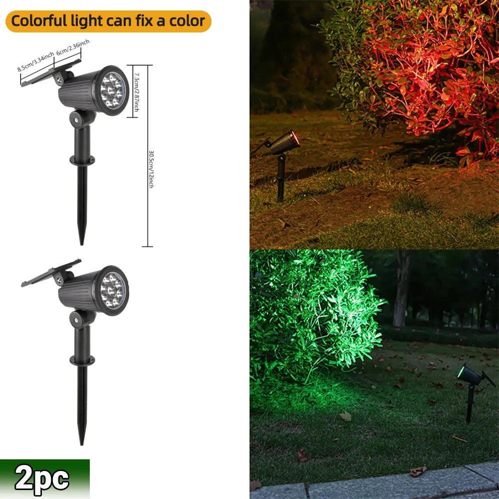 9-LED RGB Solar Spotlight