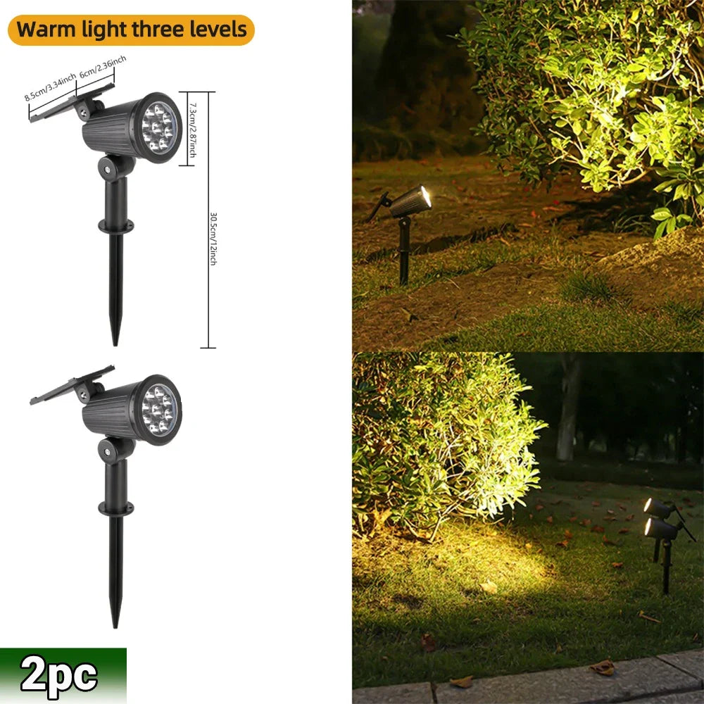 9-LED RGB Solar Spotlight